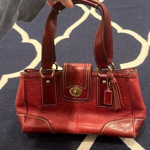 Coach Maroon Shoulder Bag